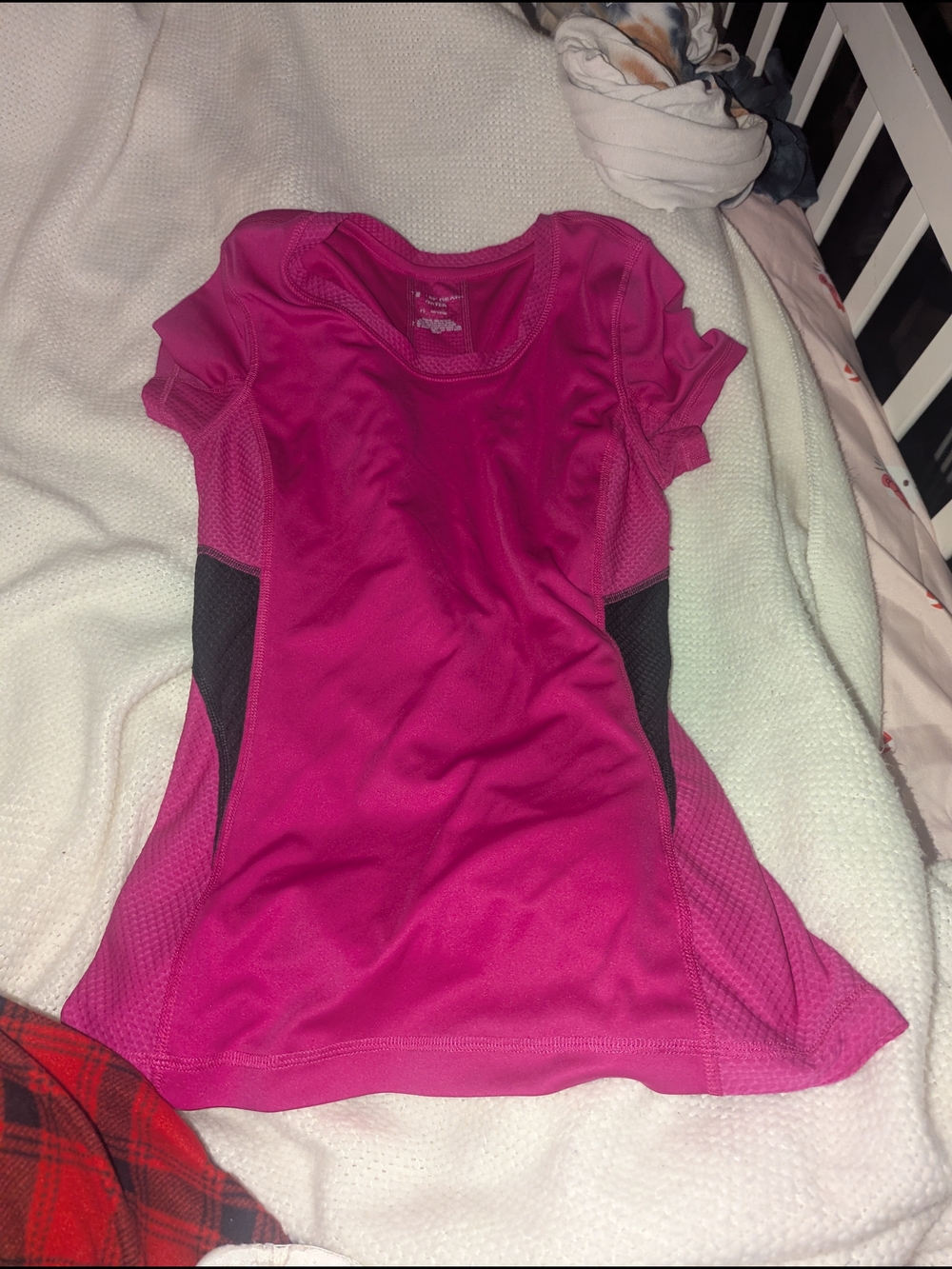 tek gear Hot Pink Athletic Top with Black Panels